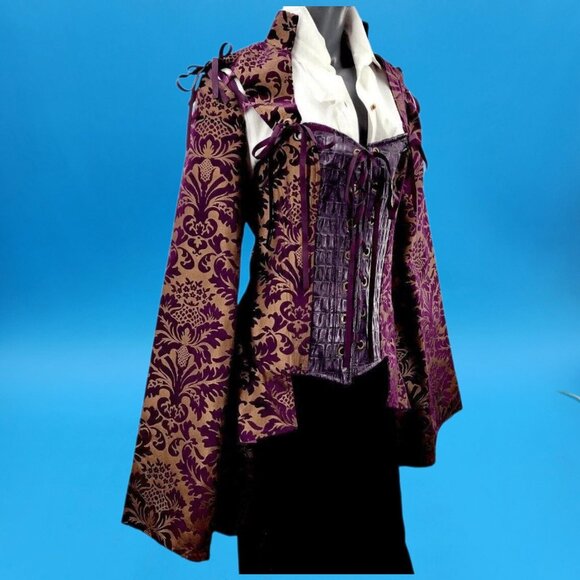 Victorian Steampunk Military Gothic Coat Dress Size 16 Women's Pirate Costume - Picture 6 of 10